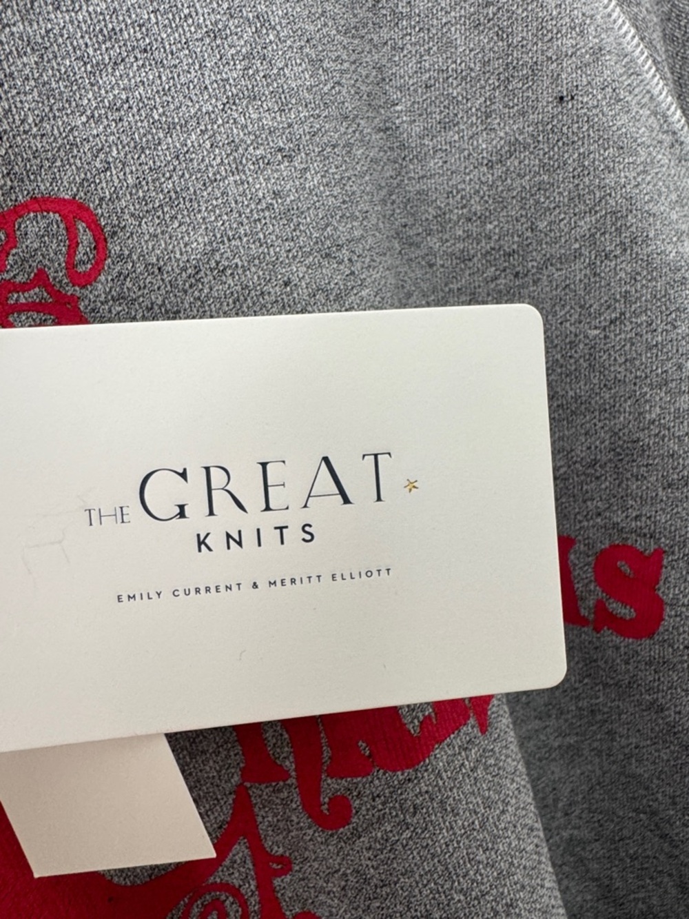 The Great. The College Sweatshirt NWT Sweater Merry Christmas Grey 1 Small RARE - Picture 5 of 8